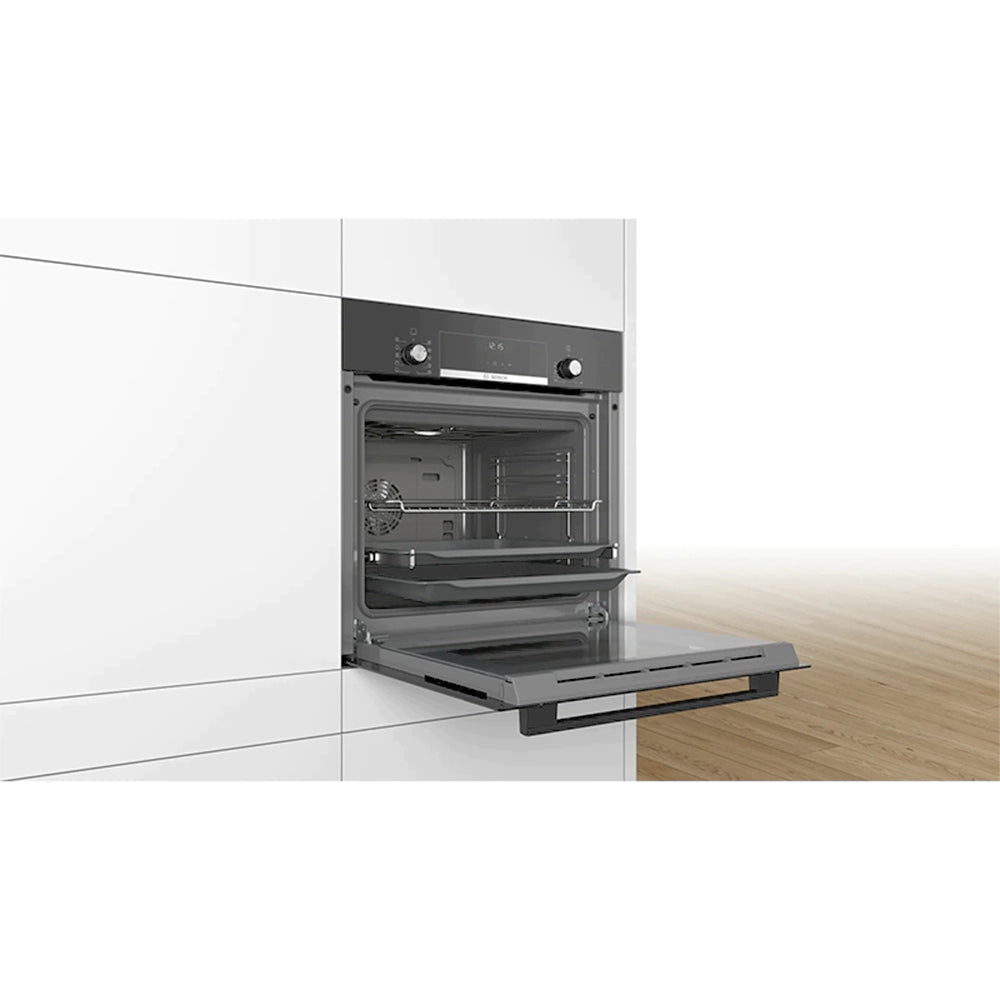 BOSCH Series 4 Built-in oven, 66 L,  60x60 cm Black HBJ538EB0M