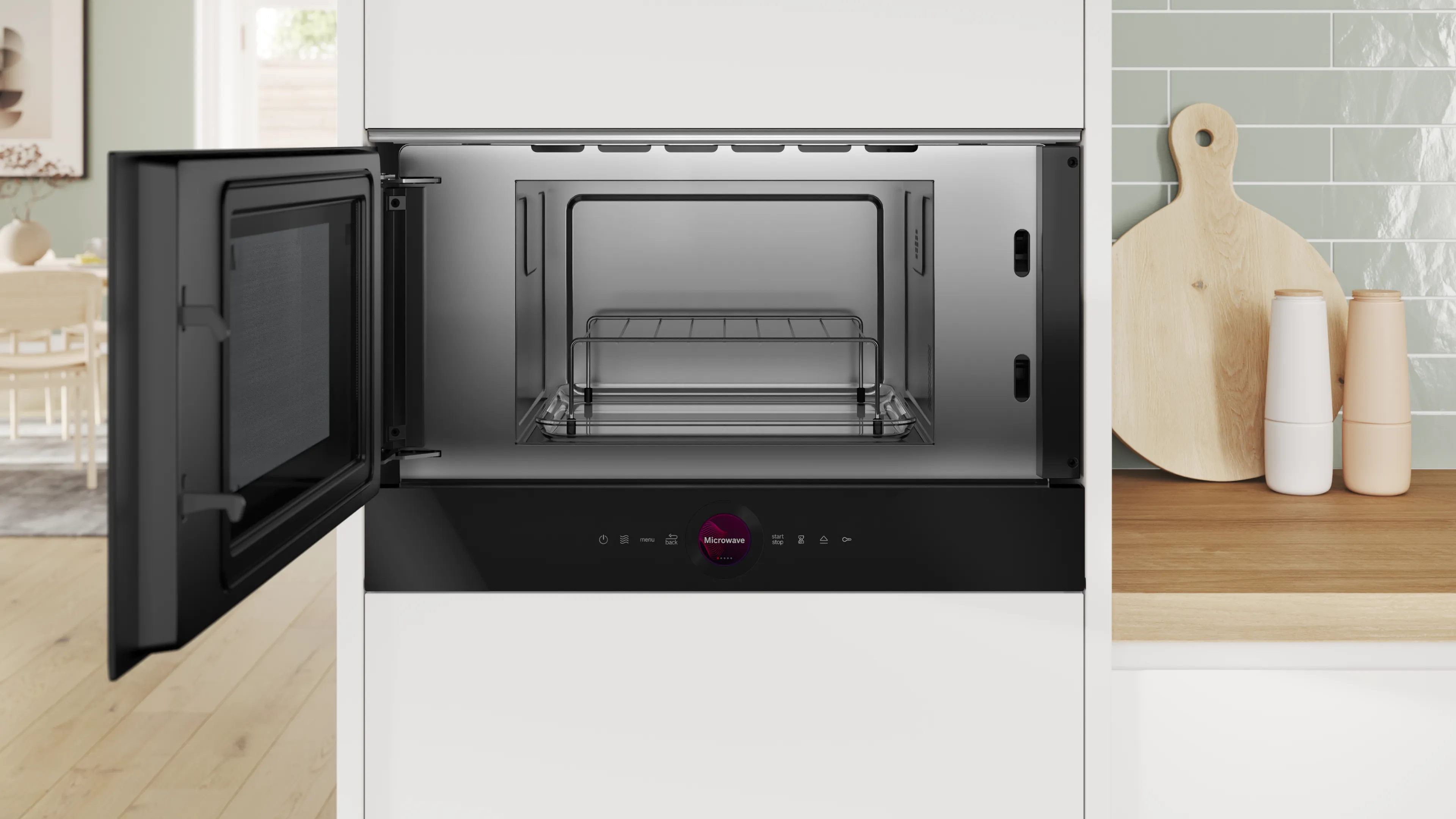 Bosch Series 8 Built-In Microwave 21L with AutoPilot10 & Grill Black BEL7321B1M