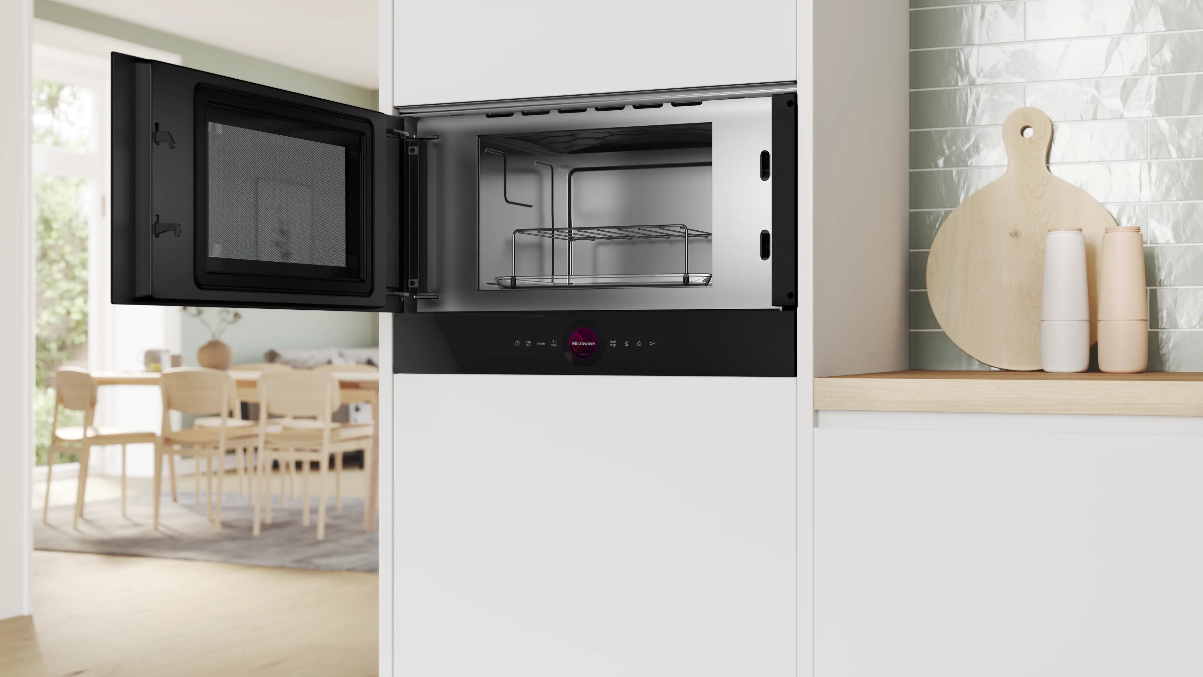 Bosch Series 8 Built-In Microwave 21L with AutoPilot10 & Grill Black BEL7321B1M