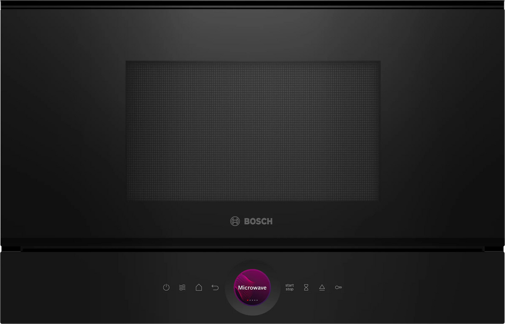Bosch Series 8 38 cm Built-In Microwave with Grill, 21 L, Black
