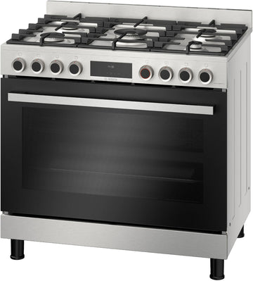BOSCH Series 8 Cooker Freestanding 5 Burner Gas Full Safety Stainless Steel 90CM NEW