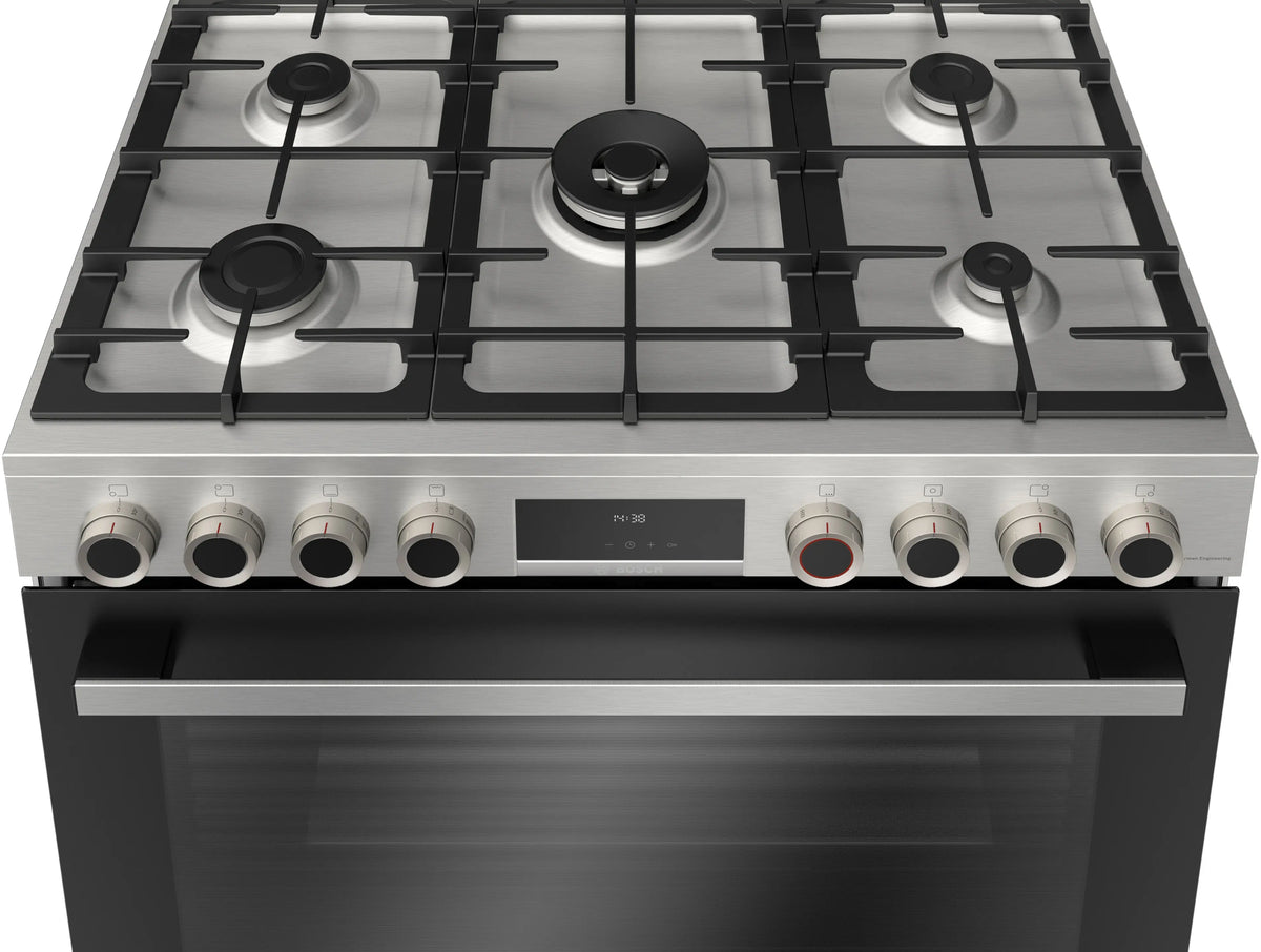BOSCH Series 8 Cooker Freestanding 5 Burner Gas Full Safety Stainless Steel 90CM NEW
