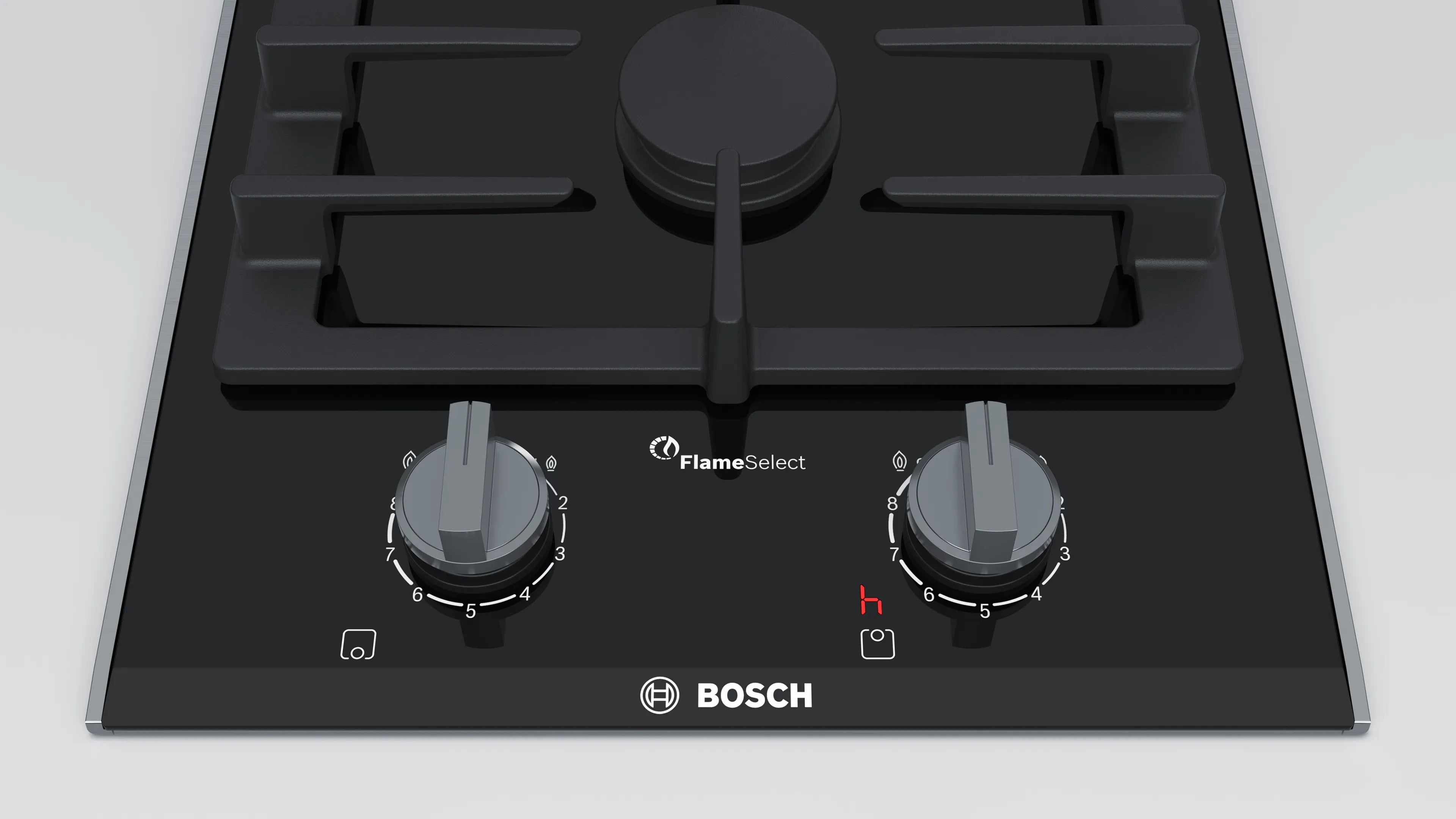 Bosch Series 8 Domino Gas Hob 30cm Ceramic Glass Black PRB3A6D70M