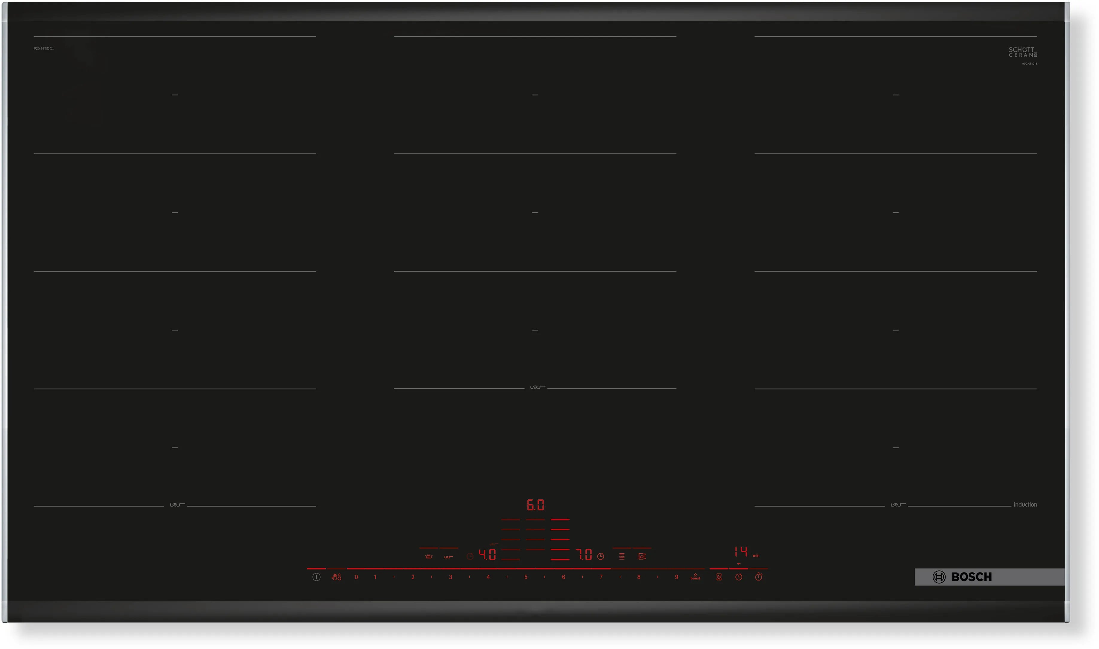 Bosch Series 8 Induction Hob 90cm with Extra added power Ceramic Black PXX975DC1E