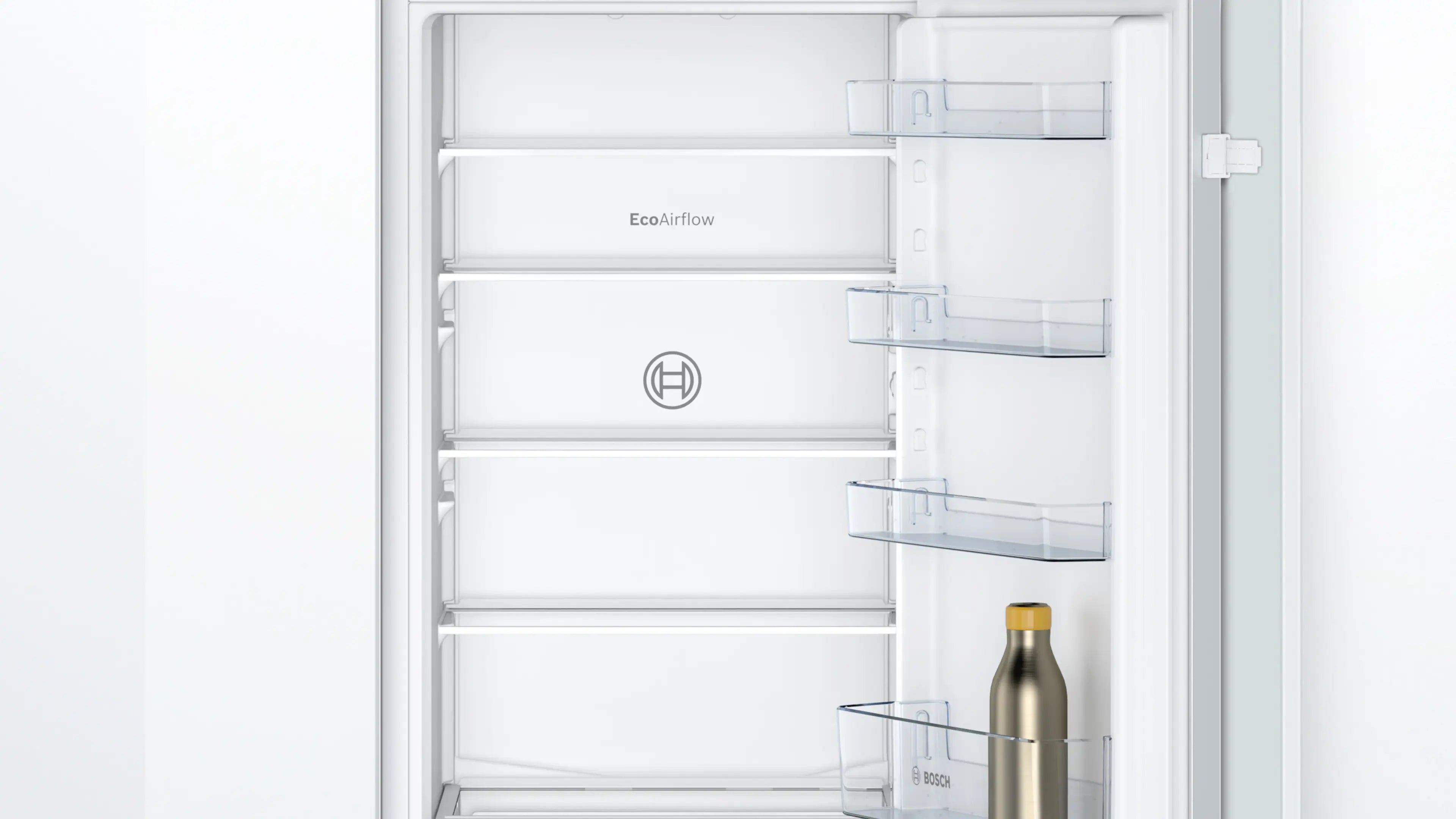Bosch Series 2, Built-in fridge-freezer with freezer at bottom, 177.2 x 54.1 cm, sliding hinge KIV87NSF0M