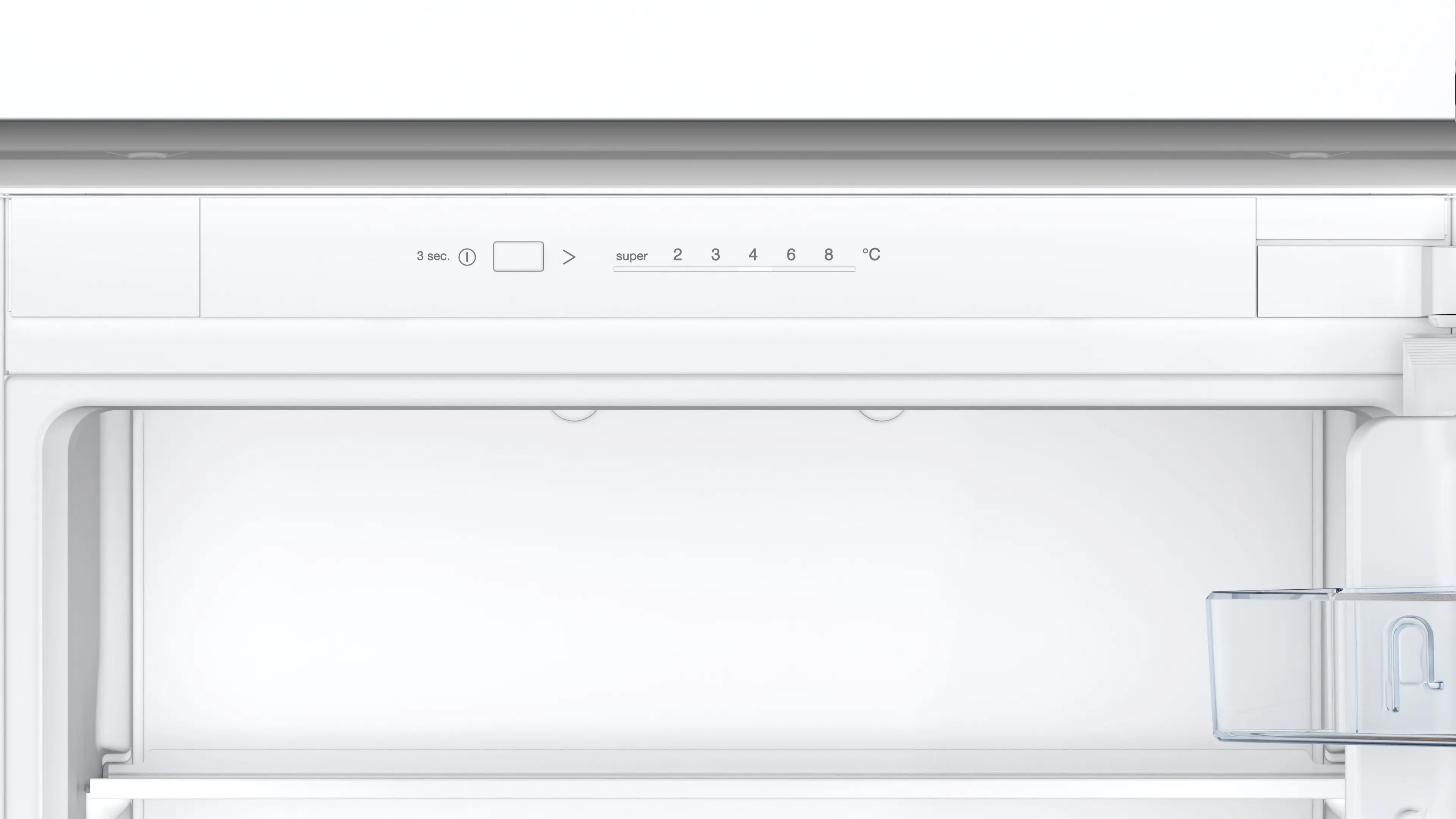 Bosch Series 2, Built-in fridge-freezer with freezer at bottom, 177.2 x 54.1 cm, sliding hinge KIV87NSF0M