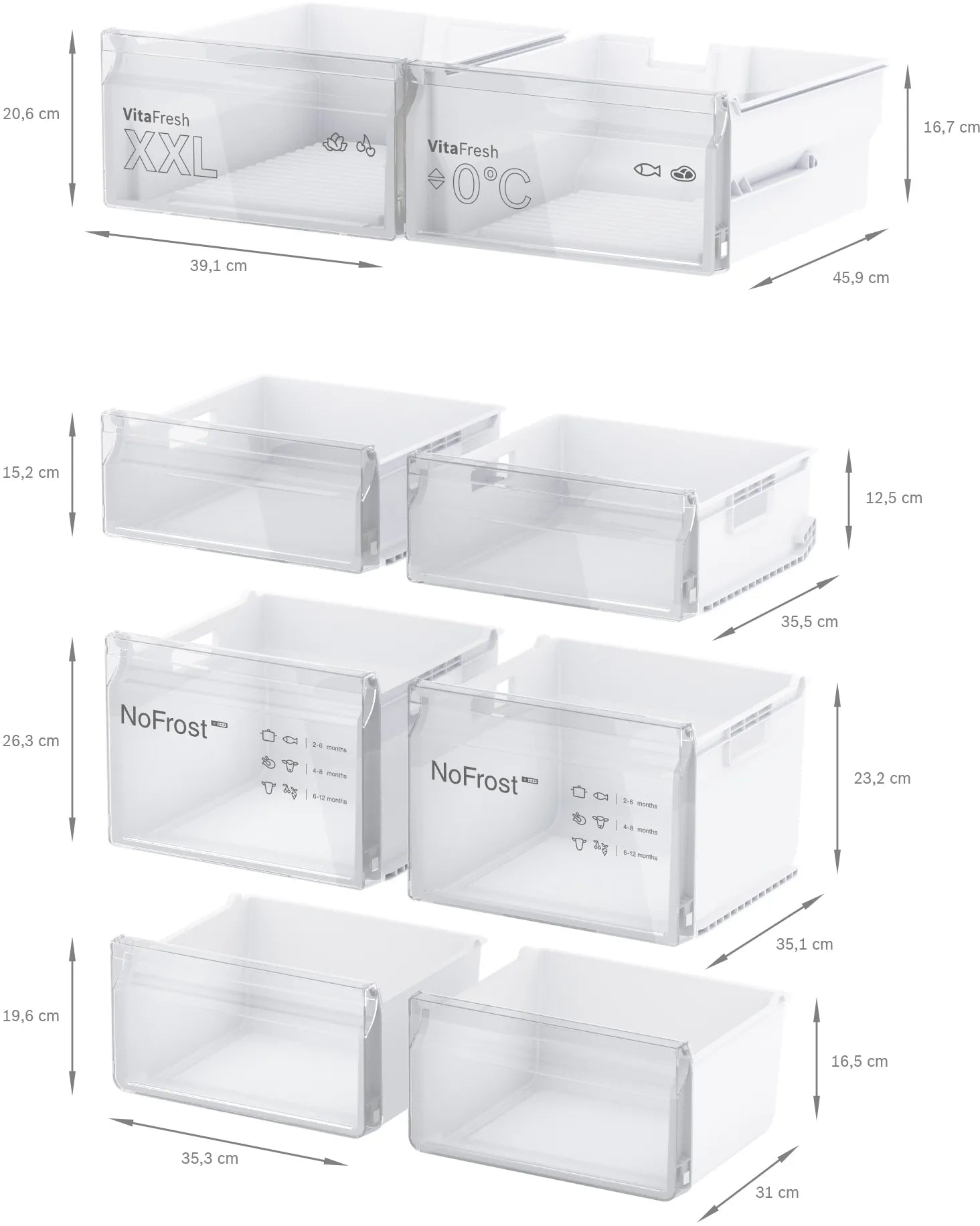 Bosch French Door Refrigerator 605 Liters with Multi Airflow System KFN96VPEAG