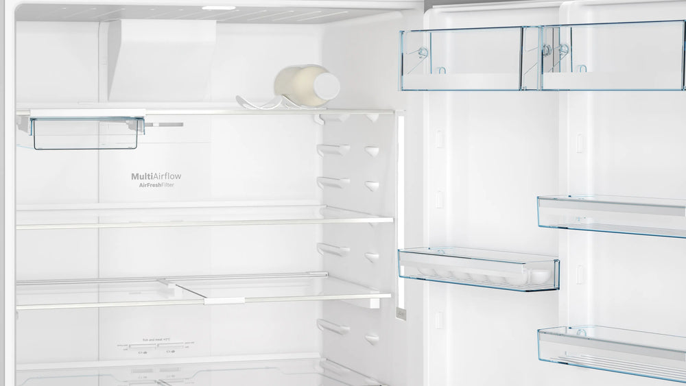 Bosch Series 6 687L Top Freezer Refrigerator, Brushed Steel KDN86HIE0M