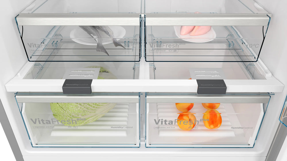 Bosch Series 6 687L Top Freezer Refrigerator, Brushed Steel KDN86HIE0M