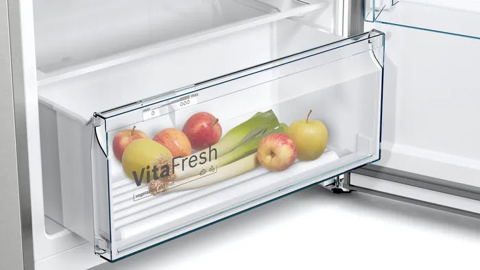 Bosch Series 2, 365 Liters Refrigerator, 186 x 70 cm Stainless steel, KDN43N120M