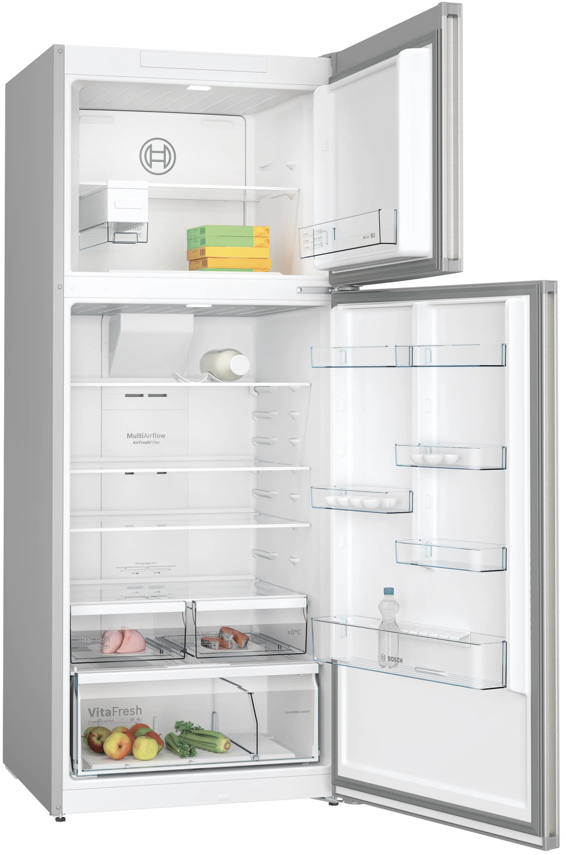 Bosch Series 4, 581 Liter Refrigerator, 186 x 75 cm, Brushed steel, KDN76XIE0M