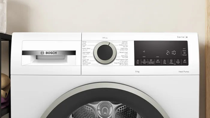 Bosch Dryer 9kg Series 4, Heat Pump White WQG24200GC