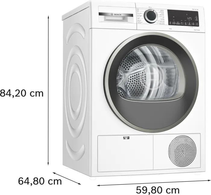 Bosch Dryer 9kg Series 4, Heat Pump White WQG24200GC