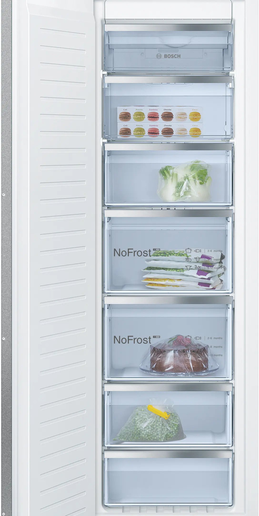 Bosch Series 6, Built-in freezer, 235 liters, 177.2 x 55.8 cm, flat hinge GIN81AEE0M