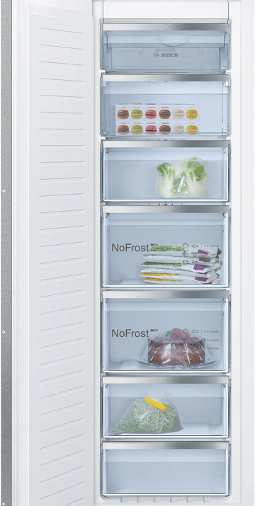 Bosch Series 6, Built-in freezer, 235 liters, 177.2 x 55.8 cm, flat hinge GIN81AEE0M