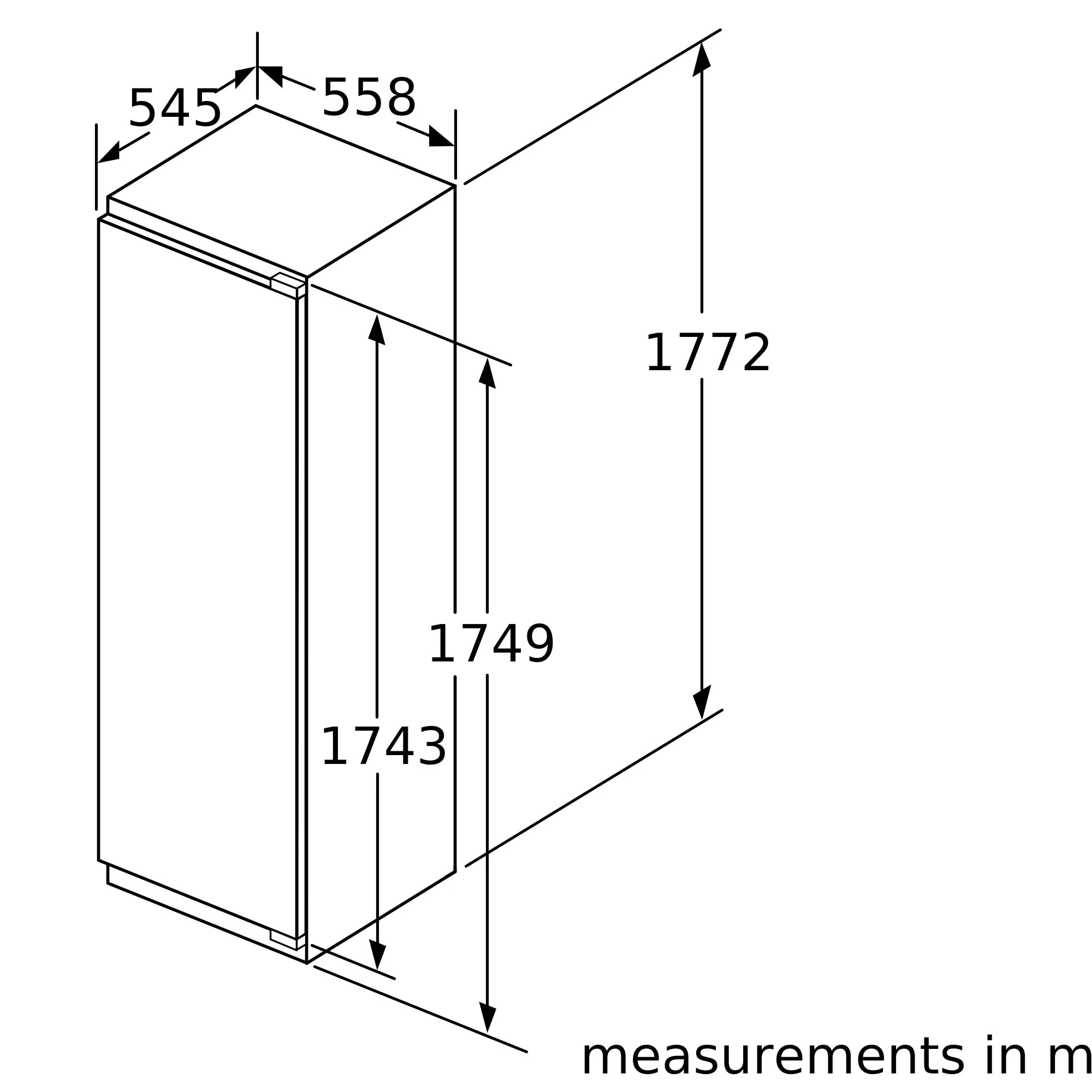 Bosch Series 6, Built-in freezer, 235 liters, 177.2 x 55.8 cm, flat hinge GIN81AEE0M