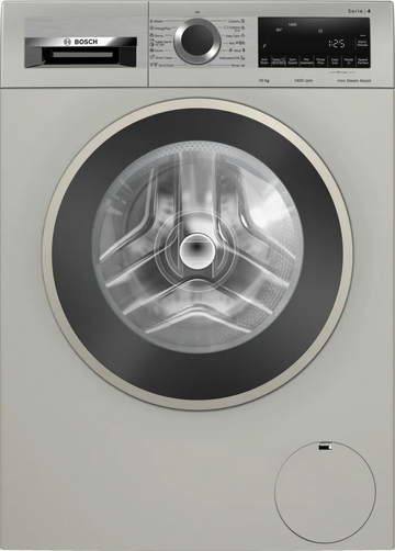 Bosch 10 kg Series 4 Front Loading Washing Machine with Iron Steam Assist, Silver WGA2540XSGC