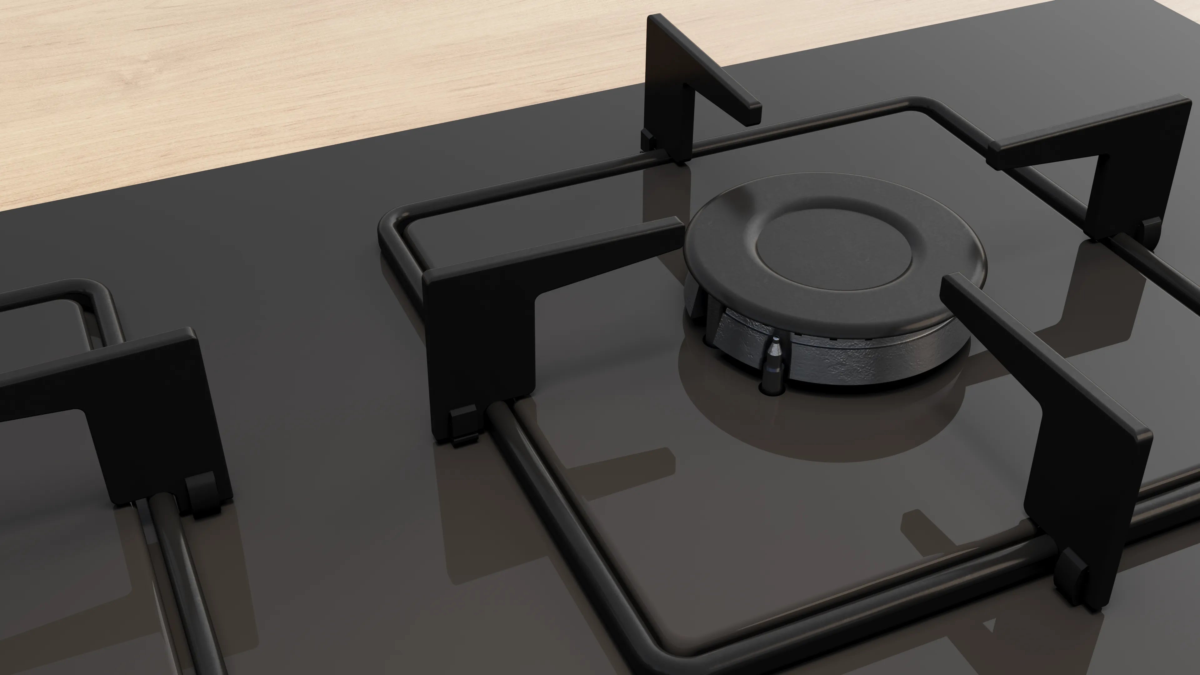 Bosch Series 4 built-in gas hob 60cm,Black tempered glass