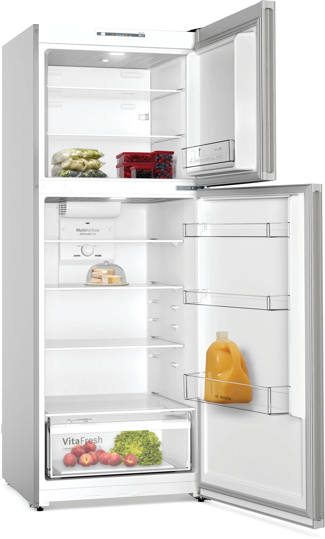 Bosch Series 4 Top mount Refrigerator with multiAir flow  186 x 70cm Stainless steel, No Frost
