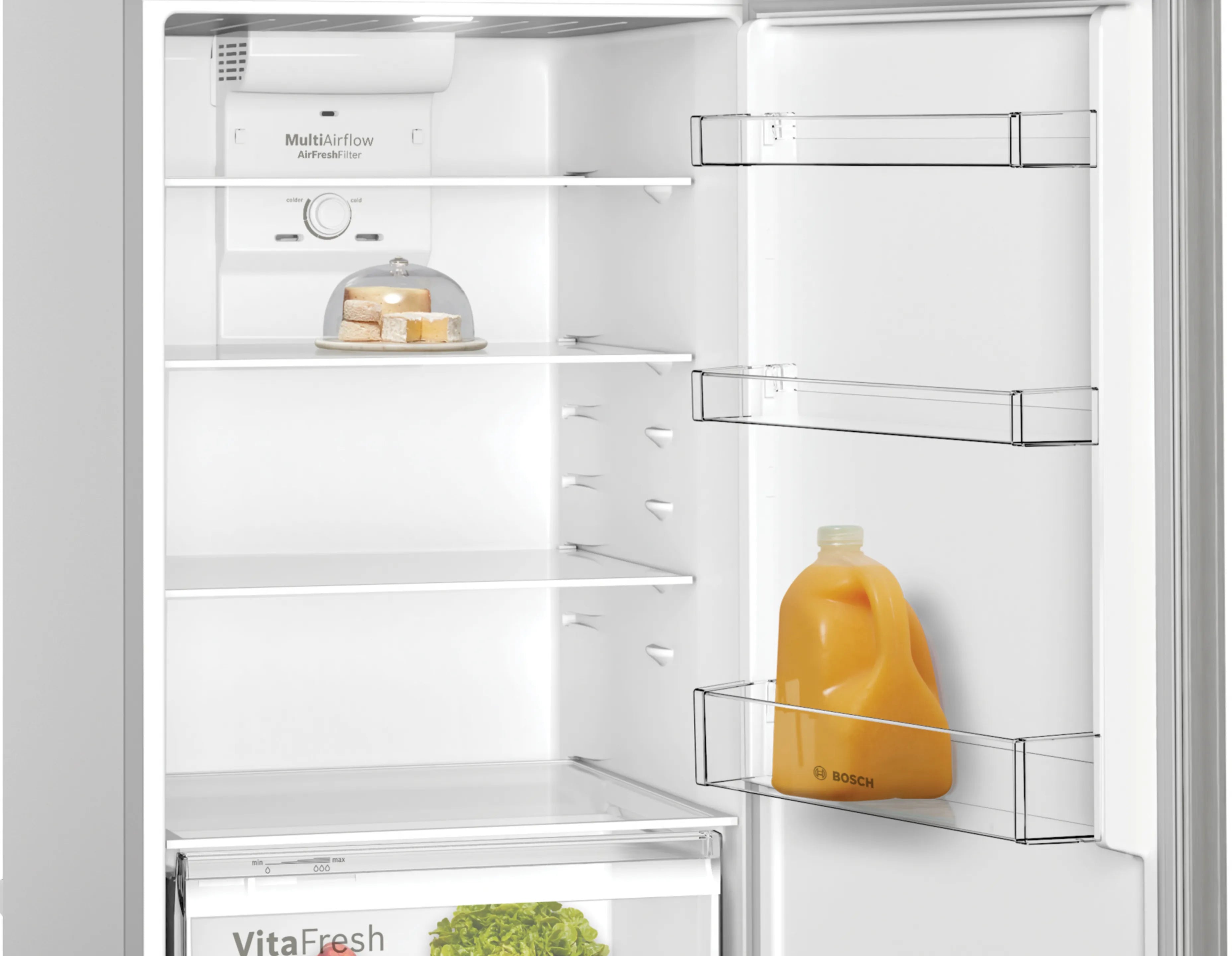 Bosch Series 4 Top mount Refrigerator with multiAir flow  186 x 70cm Stainless steel, No Frost