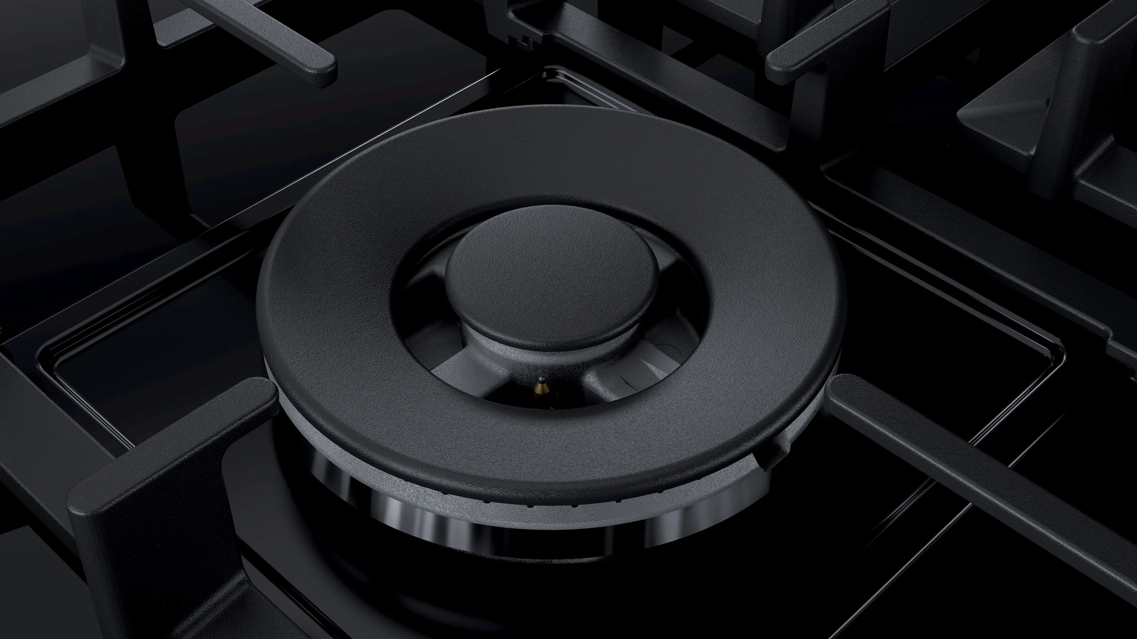 Bosch Series 6, 5 burner gas hob 90 cm Hard glass, Black