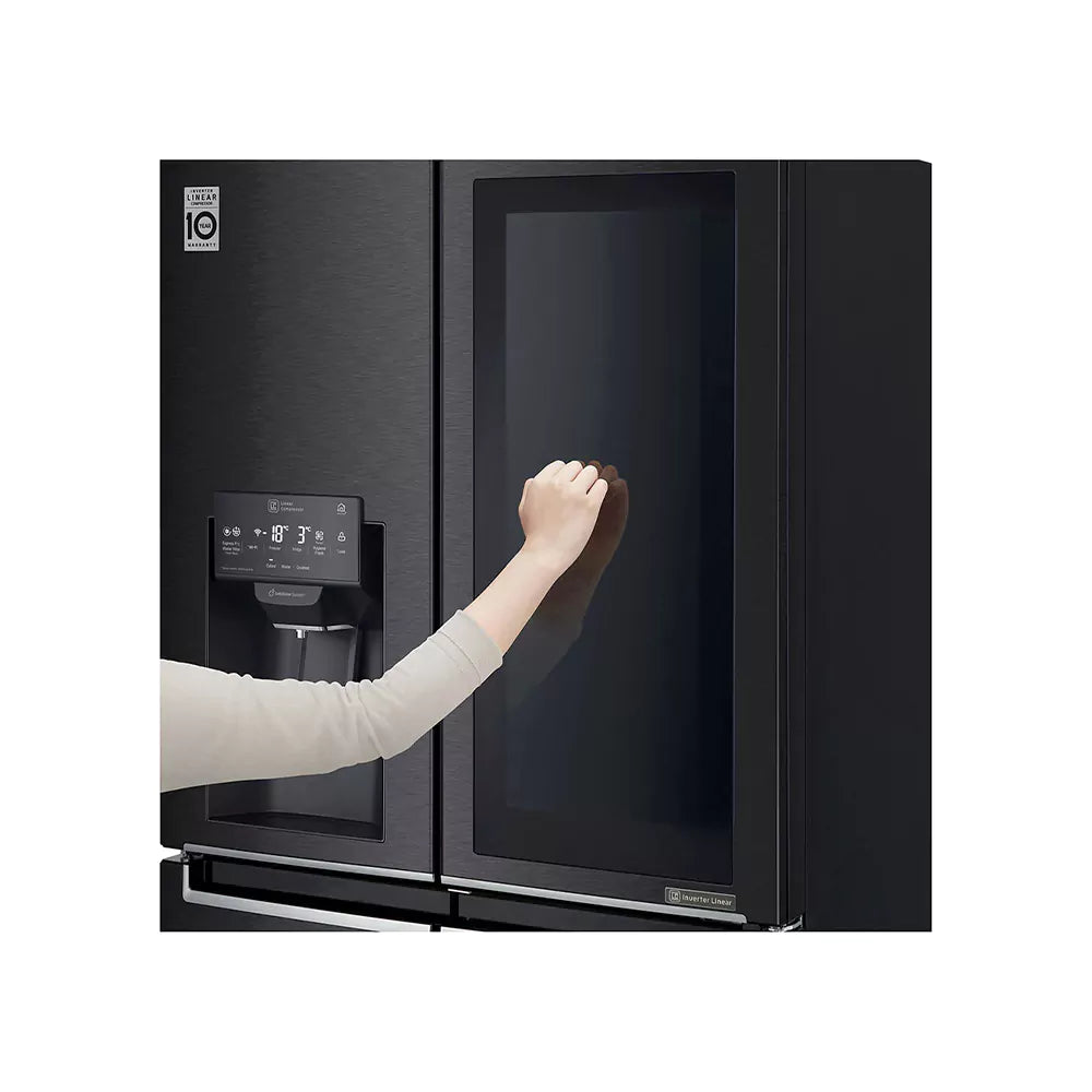 LG  Slim Fridge, French Door InstaView 423 Liter, Black GR-X29FTQEL
