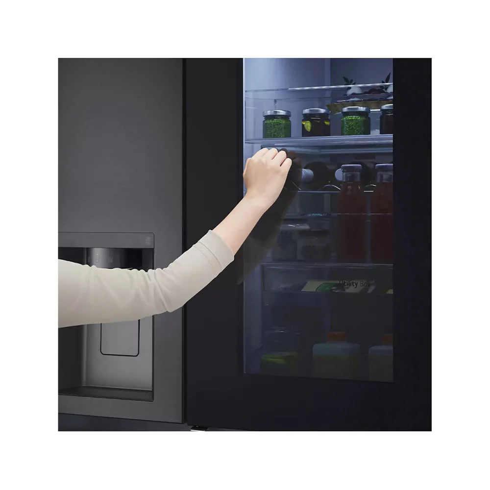 LG InstaView Double Door Fridge, 617L Metal Black GR-X267CQES