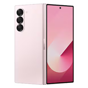 Smartphone with a pink gradient screen on a white background