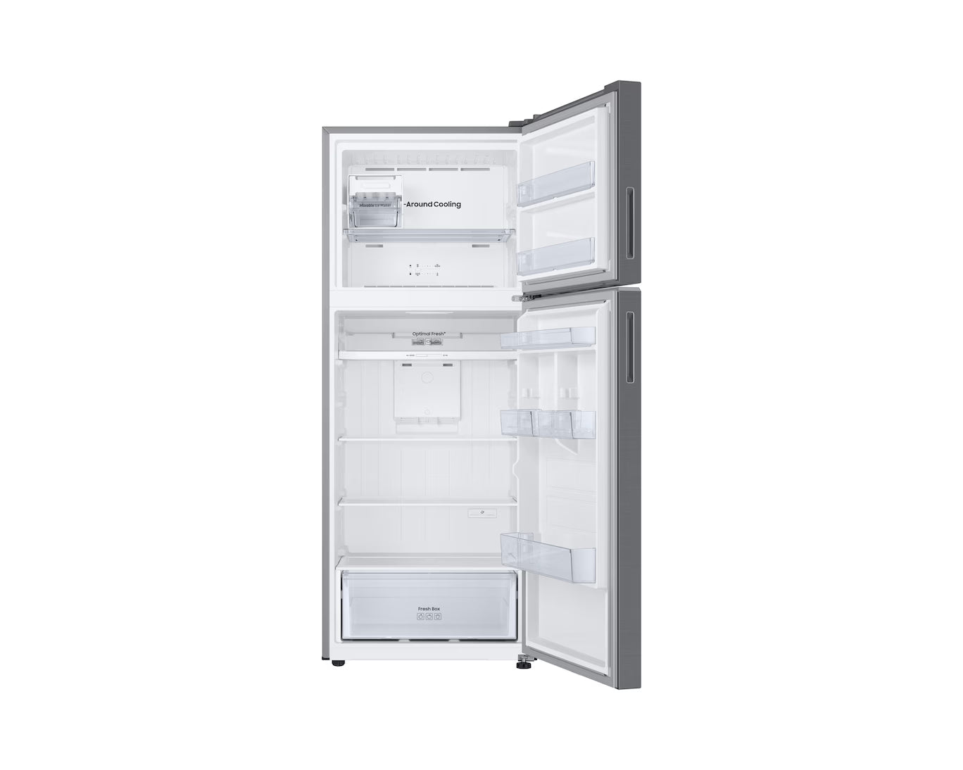 Samsung 411 Liters Top Mount Refrigerator, Silver RT42CG6420S9