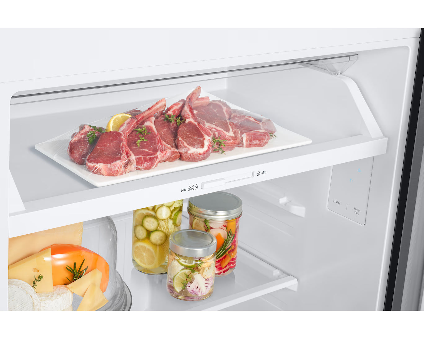Samsung 411 Liters Top Mount Refrigerator, Silver RT42CG6420S9