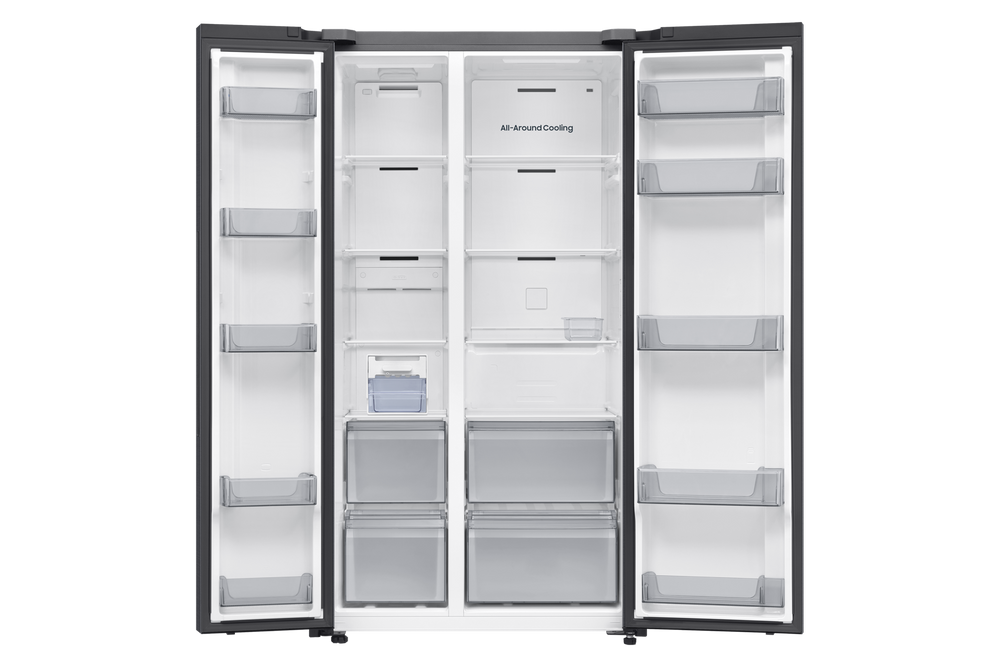Samsung Bespoke AI 655L Side-by-Side Refrigerator, Dark Inox RS70F65QEFTR