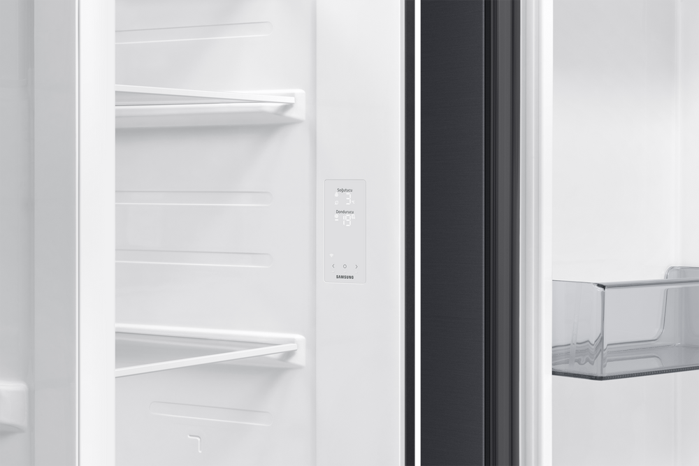 Samsung Bespoke AI 655L Side-by-Side Refrigerator, Dark Inox RS70F65QEFTR