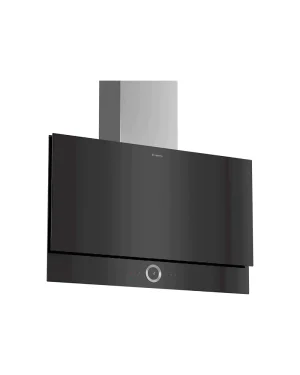 BOSCH DWF97RV60B Series 8 wall-mounted cooker hood 90 cm clear glass black printed