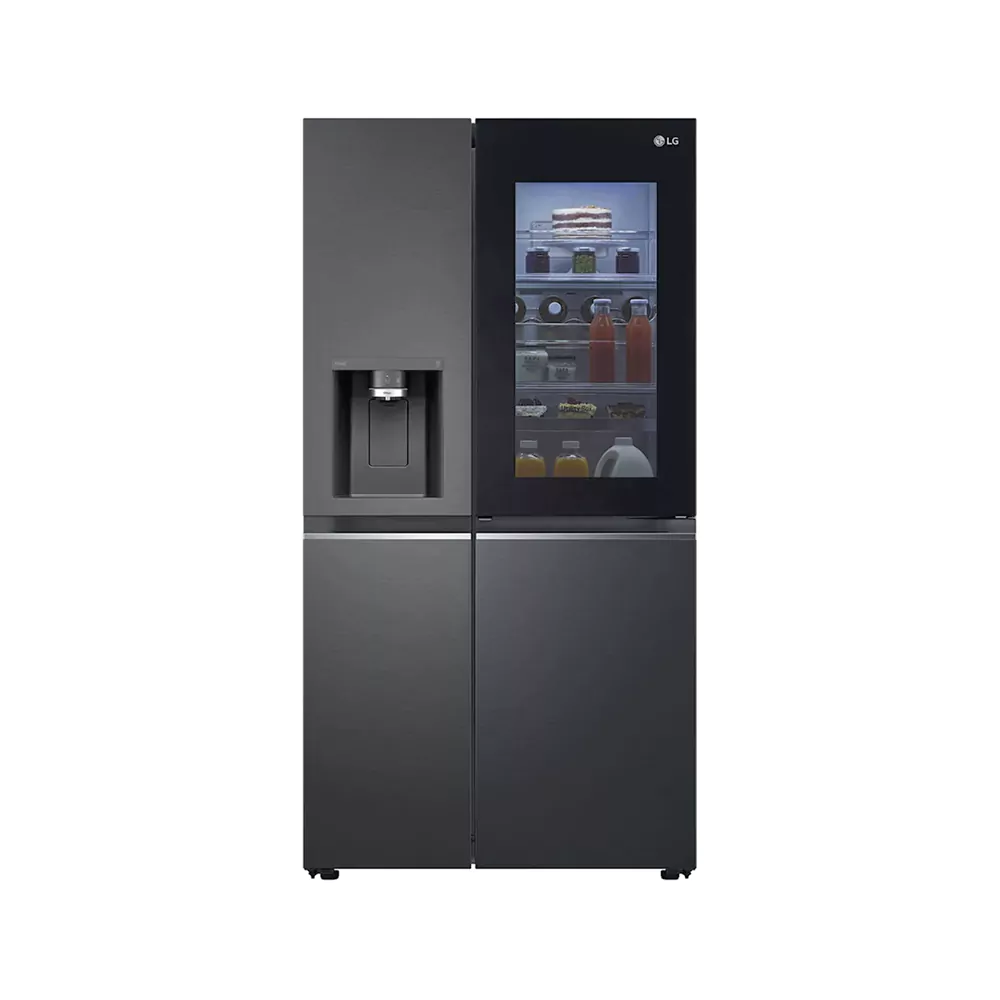 LG 674 Liter Side By Side Refrigerator Twin Cooling System with Water Dispenser Inverter Compressor Dark Black – GCX257CQVV (International Version)